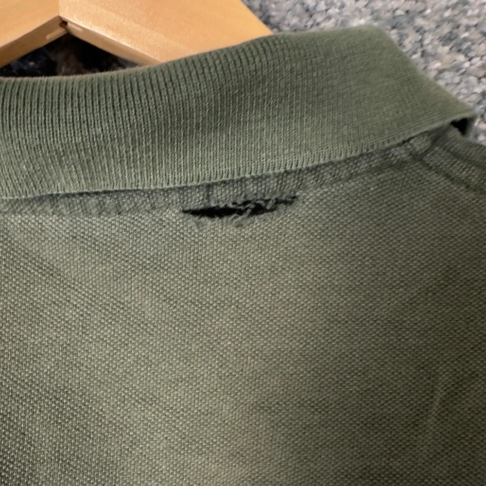 Vintage Polo Ralph Lauren Polo Shirt Mens L Green Fair Hole Pique Short Sleeve